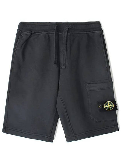 Cotton Fleece Cargo Bermuda Shorts Dark Grey - STONE ISLAND - BALAAN 2