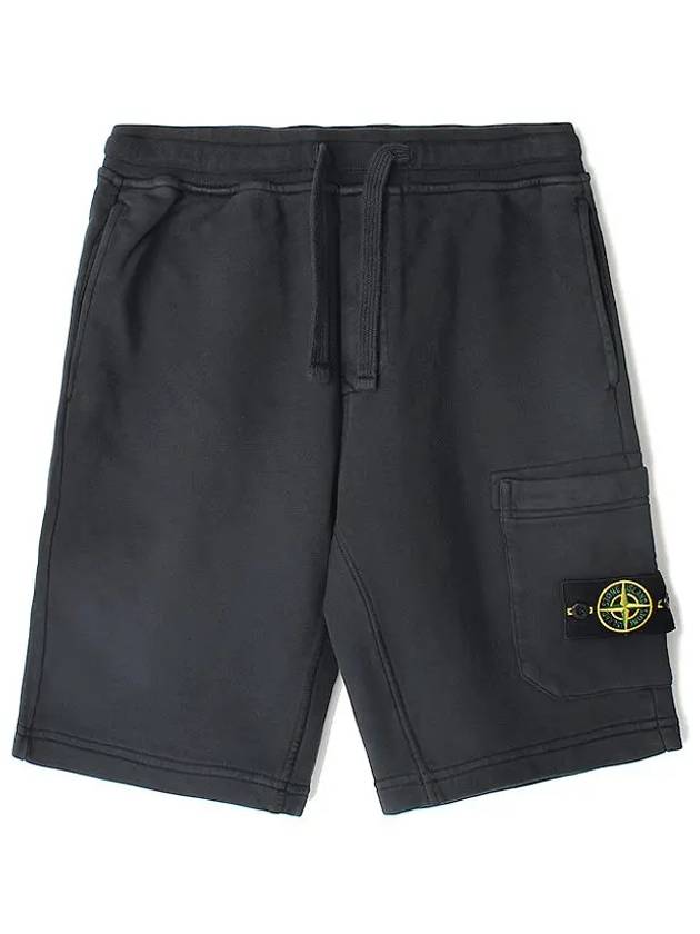 Cotton Fleece Cargo Bermuda Shorts Dark Grey - STONE ISLAND - BALAAN 2