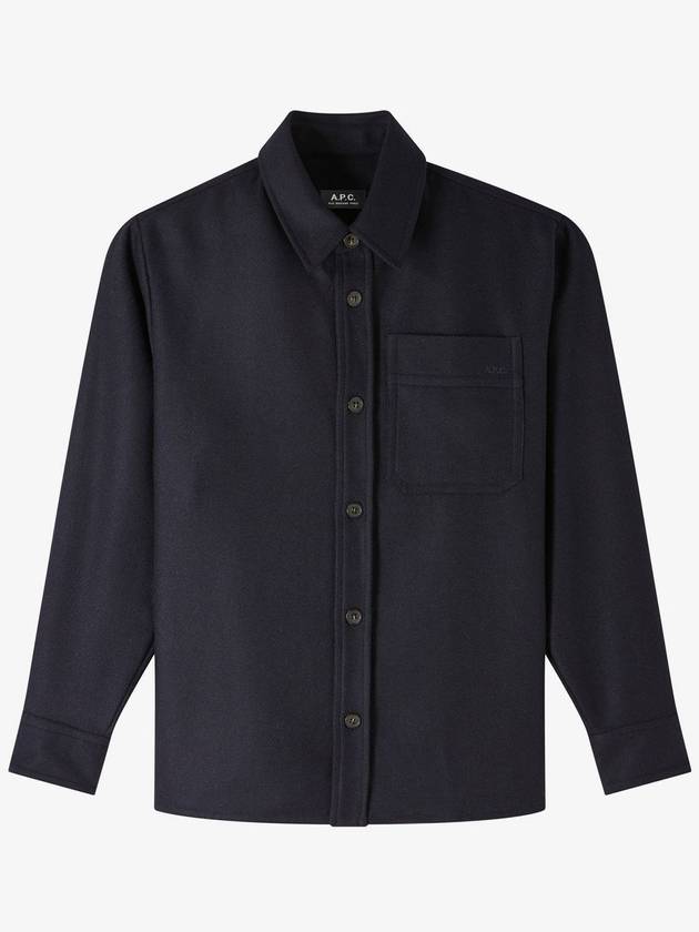 Basile Wool Long Sleeve Overshirt Navy - A.P.C. - BALAAN 2