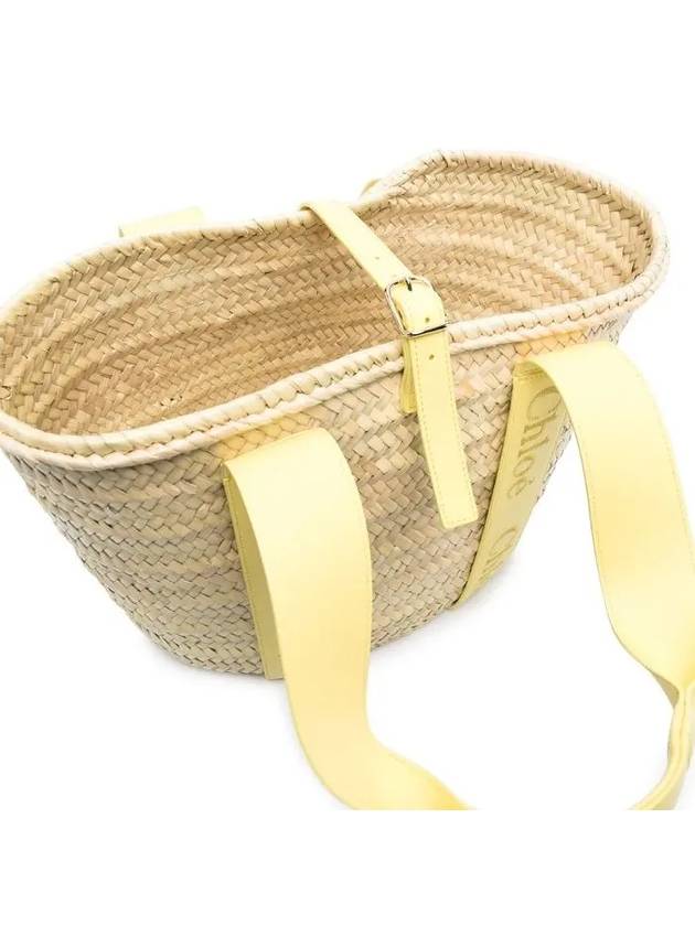 Sense Medium Raffia Basket Tote Bag Beige Yellow - CHLOE - BALAAN 5