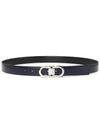 Gancini Reversible Leather Belt Midnight Blue - SALVATORE FERRAGAMO - BALAAN 4