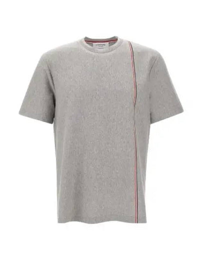 RWB Stripe Cotton Short Sleeve T-shirt Grey - THOM BROWNE - BALAAN 2