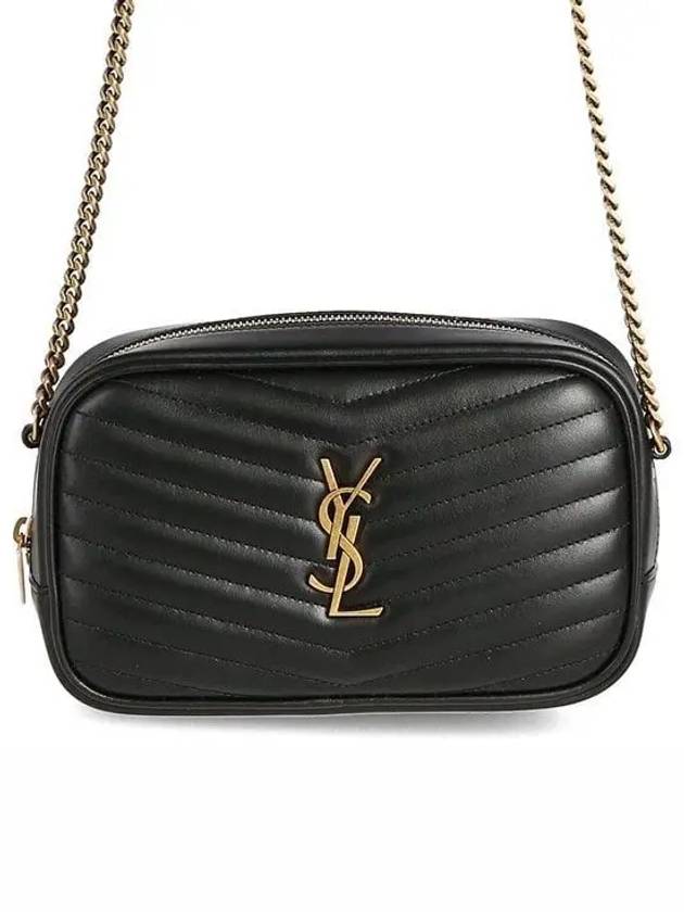 Lou Small Leather Cross Bag Black - SAINT LAURENT - BALAAN 2