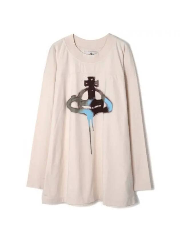 Spray ORB Fresh Long Sleeve T-Shirt Beige - VIVIENNE WESTWOOD - BALAAN 1