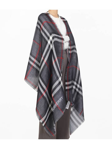 Reversible Check Wool Silk Scarf - BURBERRY - BALAAN 1