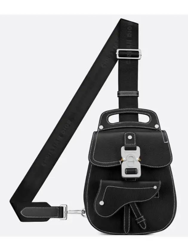 Gallop Grained Calfskin Sling Cross Bag Black - DIOR - BALAAN 6