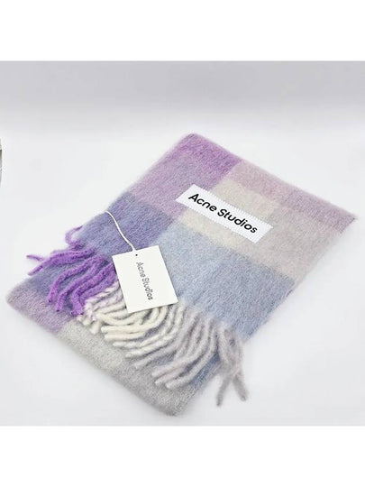 Check Mohair Muffler Lilac - ACNE STUDIOS - BALAAN 2