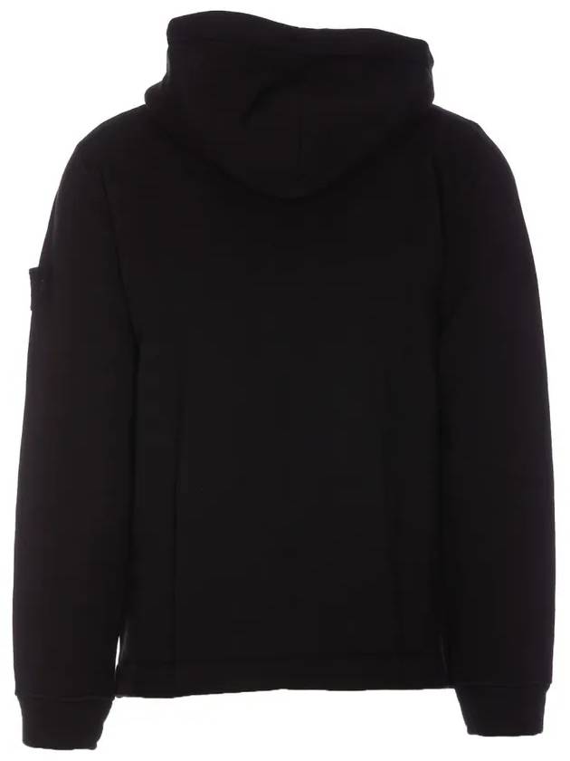 Ghost Piece Cotton Wool Fleece Zip Up Hoodie Black - STONE ISLAND - BALAAN 3