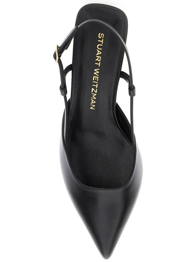 'Winnie' Black Slingback Pumps Wirh Medium Heel In Leather Woman - STUART WEITZMAN - BALAAN 4