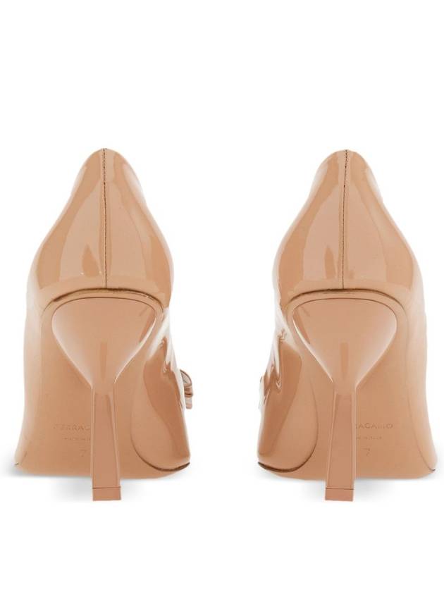 Women's Vara Bow Patent Calfskin Pumps Beige - SALVATORE FERRAGAMO - BALAAN 4