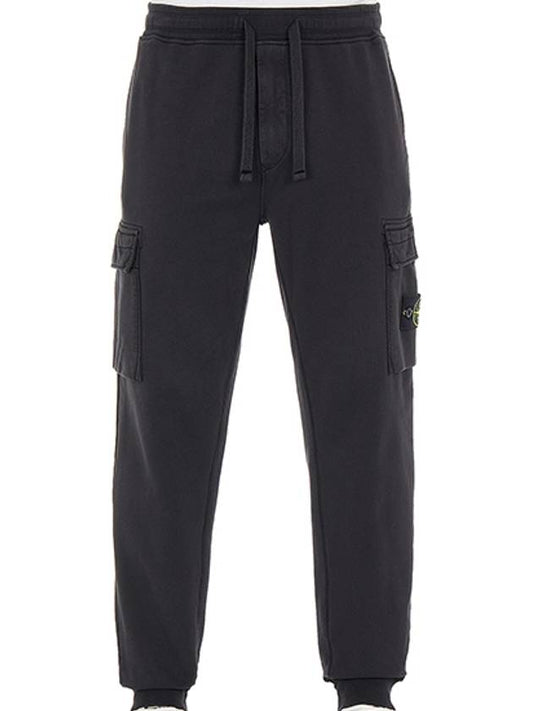 Garment Dyed Cotton Fleece Track Pants Black - STONE ISLAND - BALAAN 2