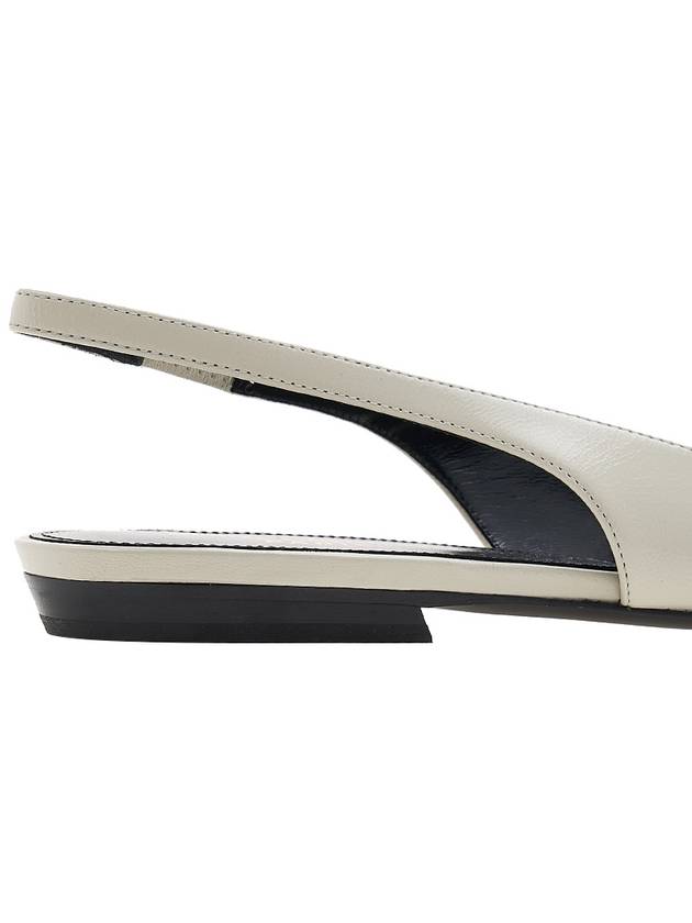 Anais Slingback Flats In Smooth And Patent Leather Ivory - SAINT LAURENT - BALAAN 11