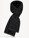 Monogram Classic Wool Scarf Black - LOUIS VUITTON - BALAAN 3