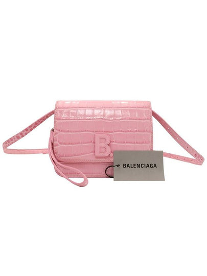 Pink crocodile embossed calfskin B small shoulder bag 618156 - BALENCIAGA - BALAAN 2