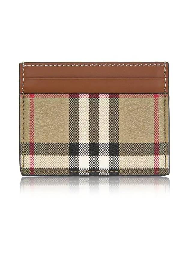 Check Card Wallet Beige - BURBERRY - BALAAN 3