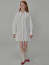 Cotton shirring mini shirt dress White - OPENING SUNSHINE - BALAAN 2