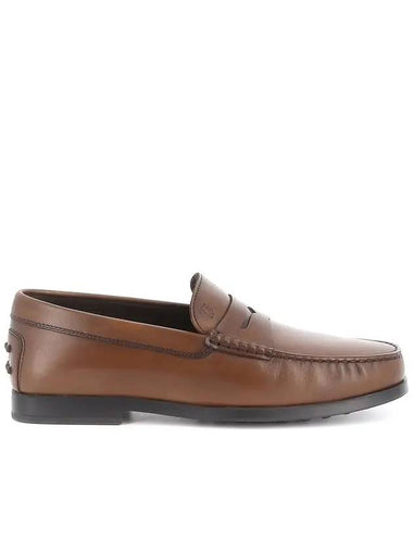 Men's Gomino Leather Loafers Brown - TOD'S - BALAAN 1