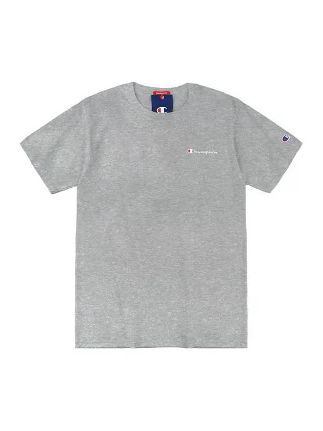 Classic graphic small logo crew neck short sleeve t shirt gray - CHAMPION - BALAAN 3