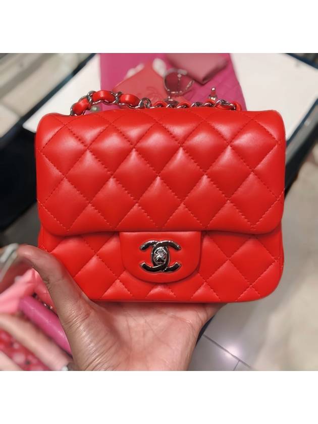 Classic Flap Bag Red Lambskin Champagne Gold A35200 - CHANEL - BALAAN 1