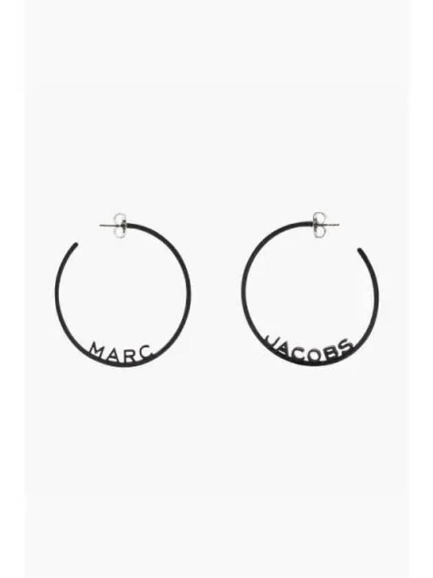 Monogram Oversized Dtm Metal Hoops Black MBECM23001BKX - MARC JACOBS - BALAAN 1